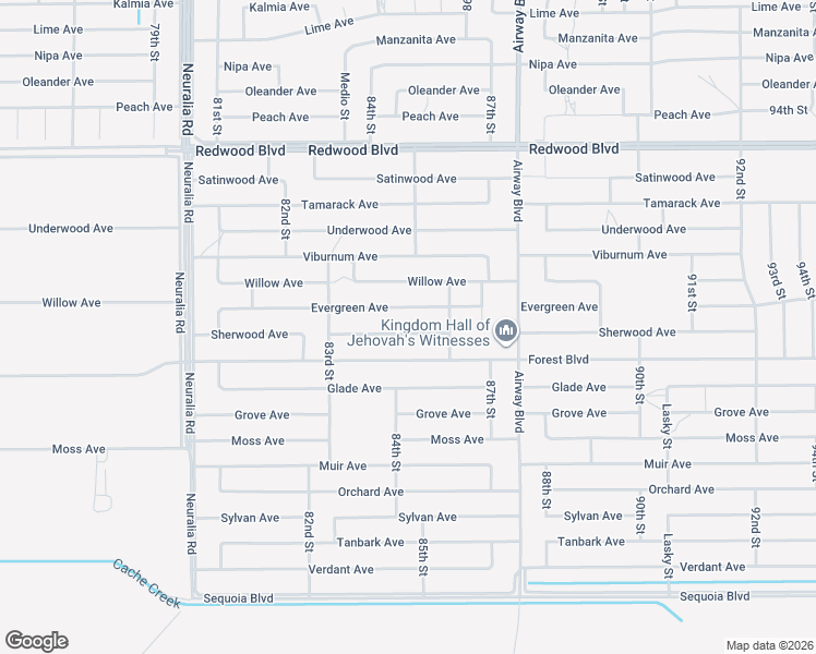 map of restaurants, bars, coffee shops, grocery stores, and more near Sherwood Avenue in California City