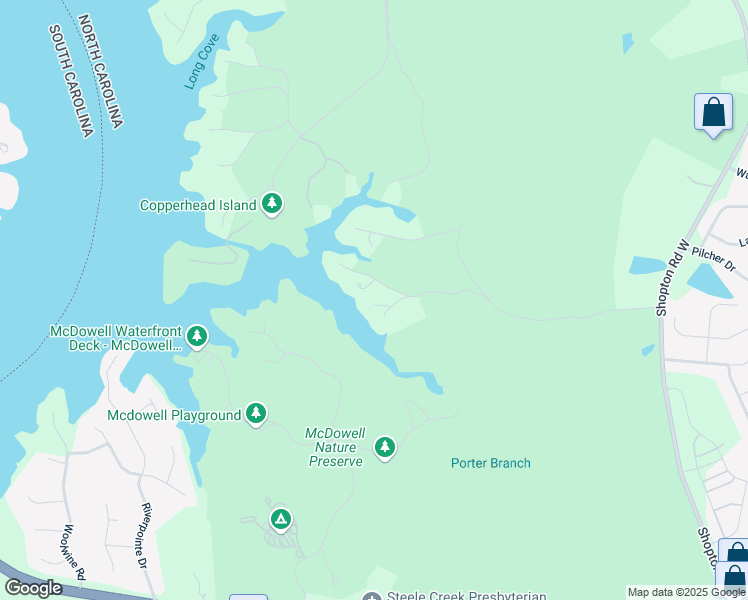 map of restaurants, bars, coffee shops, grocery stores, and more near 15035 Birling Road in Charlotte