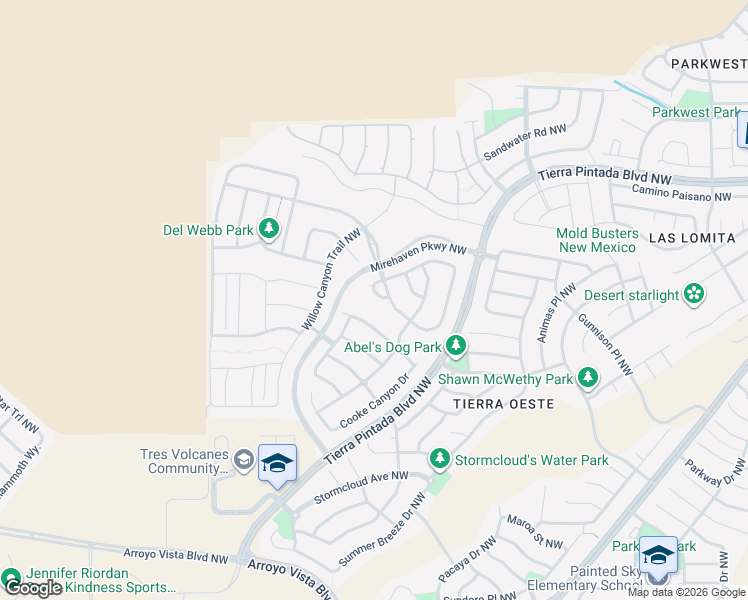 map of restaurants, bars, coffee shops, grocery stores, and more near 1812 Cooke Canyon Drive in Albuquerque