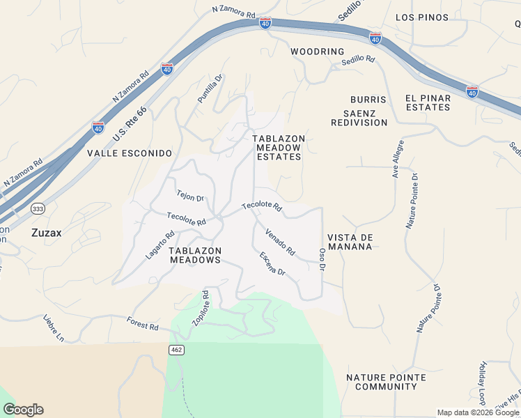 map of restaurants, bars, coffee shops, grocery stores, and more near 1 Venado Rd in Tijeras
