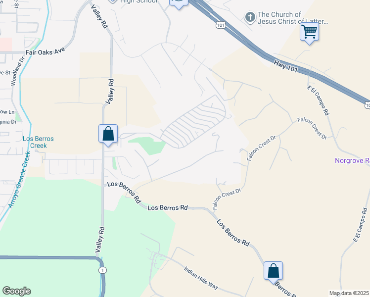 map of restaurants, bars, coffee shops, grocery stores, and more near 313 Sunrise Terrace in Arroyo Grande