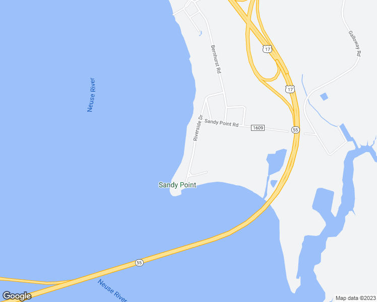 map of restaurants, bars, coffee shops, grocery stores, and more near 417 Riverside Drive in New Bern