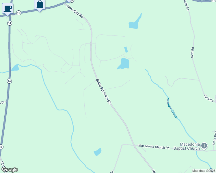 map of restaurants, bars, coffee shops, grocery stores, and more near 10810 New Cut Road in Campobello