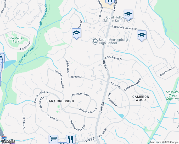 map of restaurants, bars, coffee shops, grocery stores, and more near in Charlotte