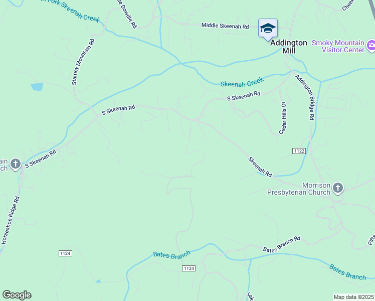 map of restaurants, bars, coffee shops, grocery stores, and more near S Skeenah Rd in Franklin