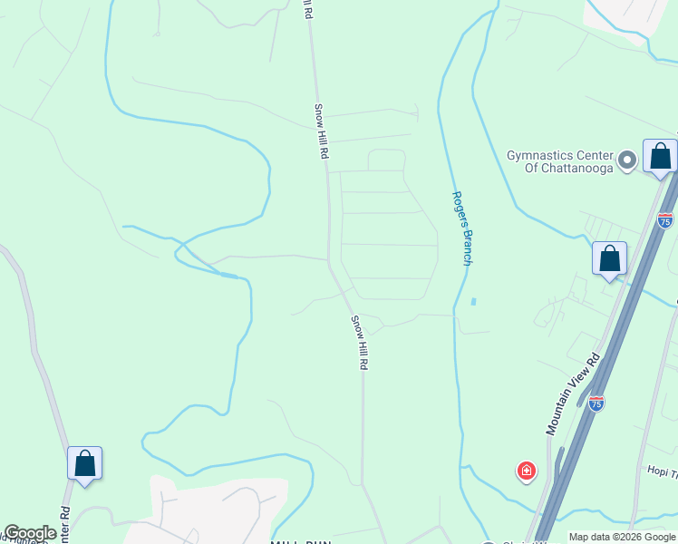 map of restaurants, bars, coffee shops, grocery stores, and more near 6417 State Route 2207 in Ooltewah