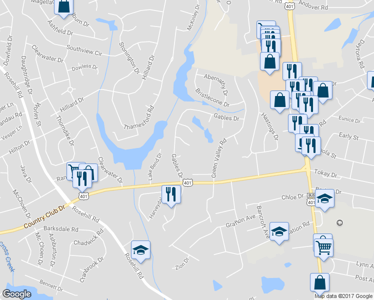 map of restaurants, bars, coffee shops, grocery stores, and more near 481 Carlton Place in Fayetteville