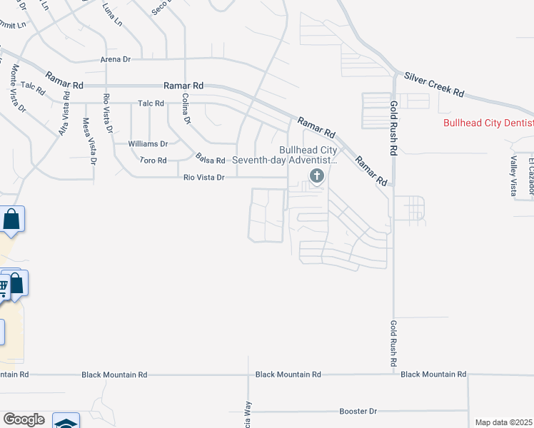 map of restaurants, bars, coffee shops, grocery stores, and more near 1775 Arriba Drive in Bullhead City
