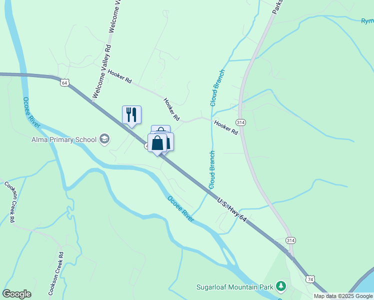 map of restaurants, bars, coffee shops, grocery stores, and more near 1725 Hwy 64 in Benton