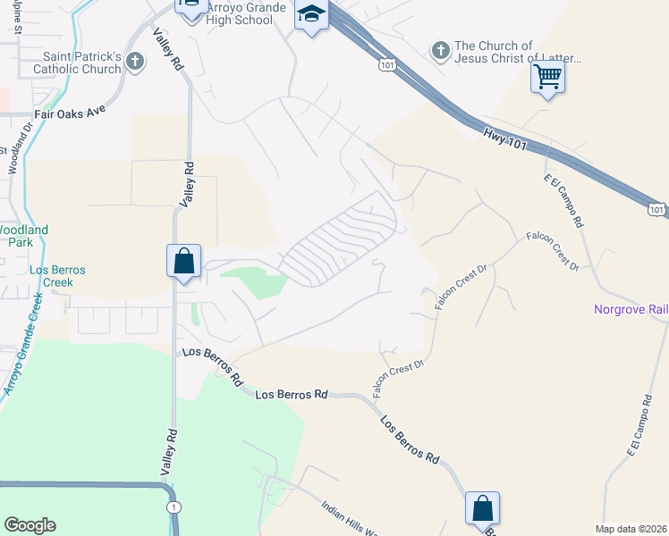 map of restaurants, bars, coffee shops, grocery stores, and more near 844 Devonshire Drive in Arroyo Grande