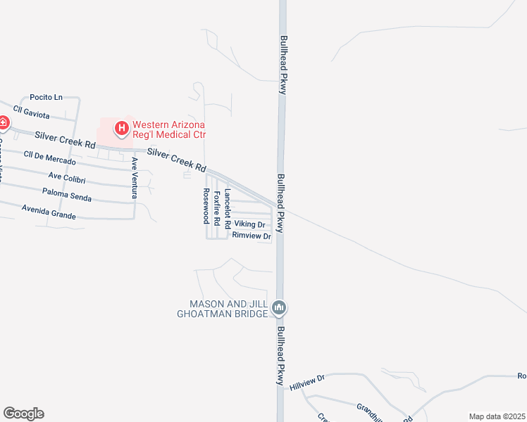 map of restaurants, bars, coffee shops, grocery stores, and more near 2960 Silver Creek Road in Bullhead City
