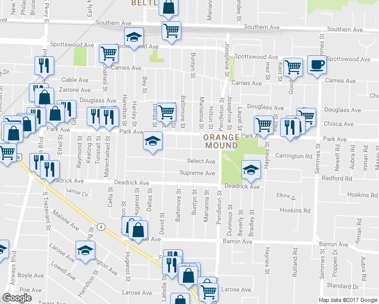 map of restaurants, bars, coffee shops, grocery stores, and more near 2699 Enterprise Avenue in Memphis