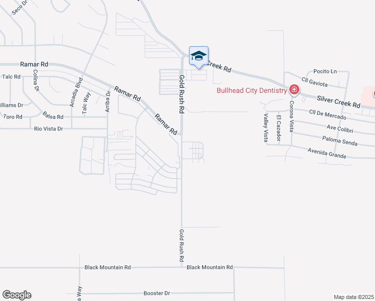 map of restaurants, bars, coffee shops, grocery stores, and more near 2031 Nugget Way in Bullhead City