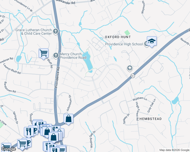 map of restaurants, bars, coffee shops, grocery stores, and more near in Charlotte