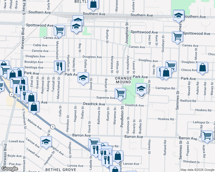 map of restaurants, bars, coffee shops, grocery stores, and more near 2728 Enterprise Avenue in Memphis