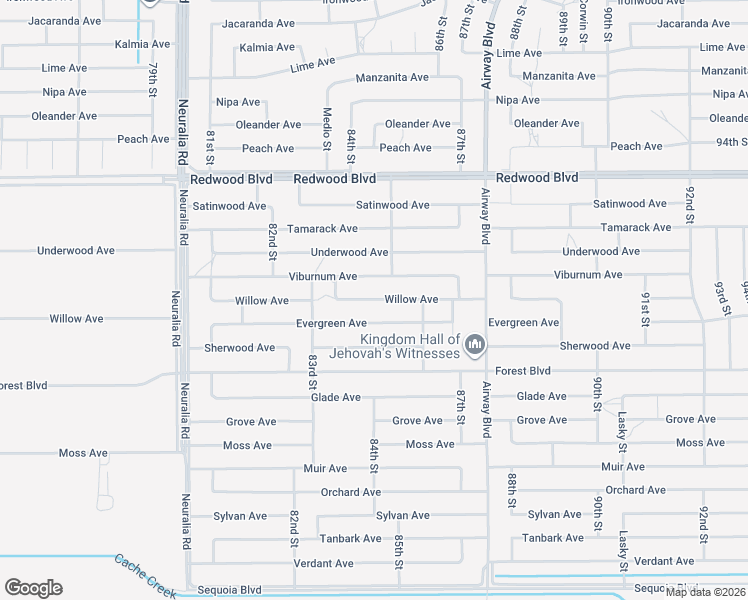 map of restaurants, bars, coffee shops, grocery stores, and more near 7831 Willow Avenue in California City