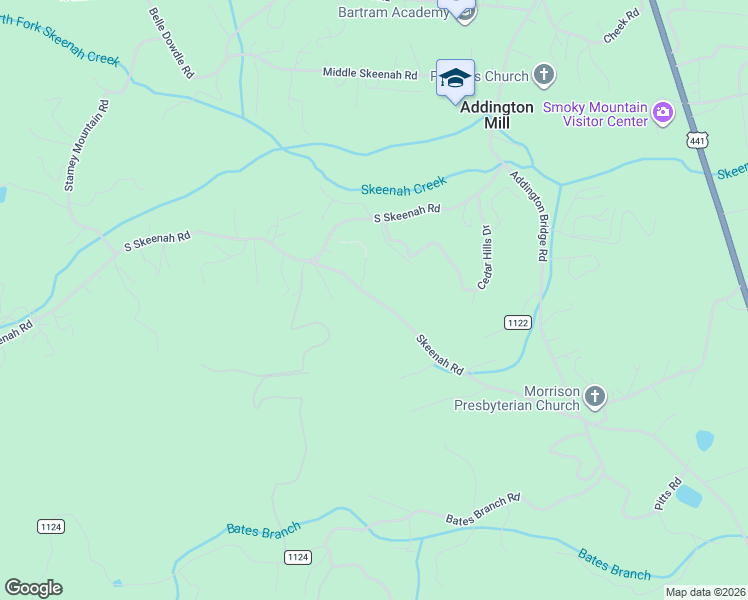 map of restaurants, bars, coffee shops, grocery stores, and more near 597 Skeenah Road in Franklin