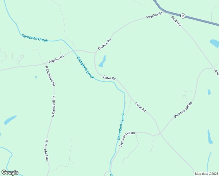 map of restaurants, bars, coffee shops, grocery stores, and more near Lister Road in Landrum