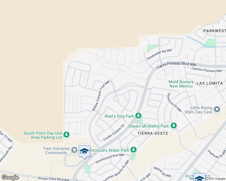 map of restaurants, bars, coffee shops, grocery stores, and more near 9100 Del Webb Lane Northwest in Albuquerque