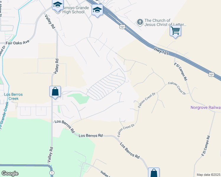map of restaurants, bars, coffee shops, grocery stores, and more near 852 Glenoak Drive in Arroyo Grande