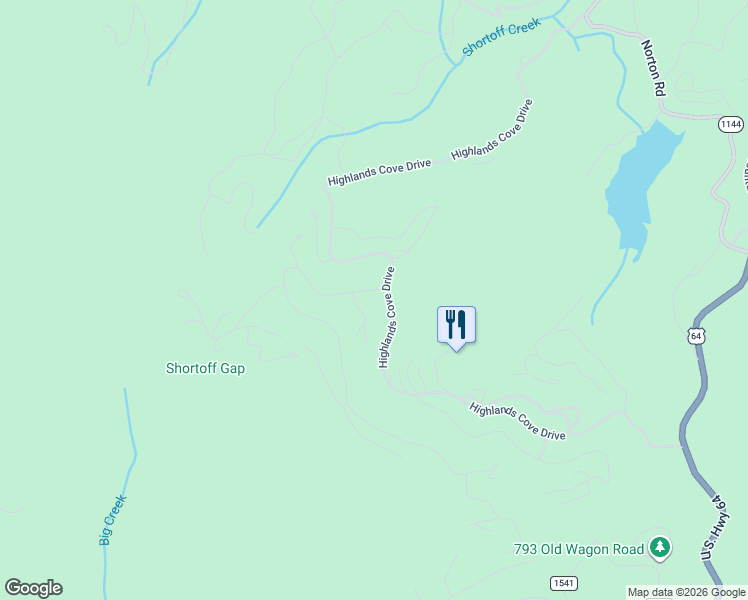 map of restaurants, bars, coffee shops, grocery stores, and more near 35 Broadview Drive in Cashiers