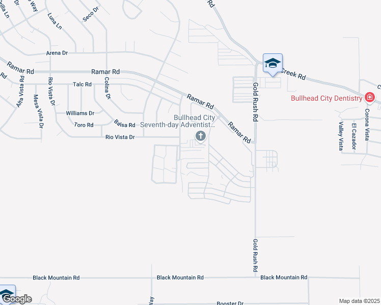 map of restaurants, bars, coffee shops, grocery stores, and more near 1770 Arriba Drive in Bullhead City