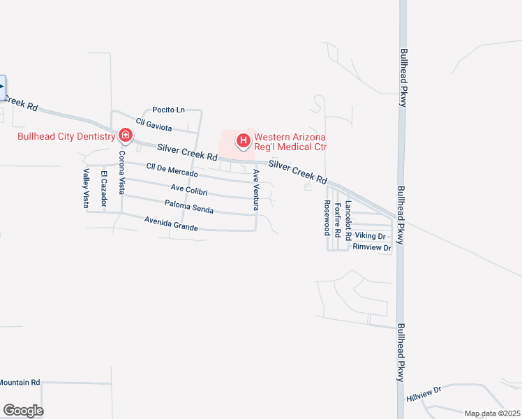 map of restaurants, bars, coffee shops, grocery stores, and more near 2801 Paloma Senda in Bullhead City