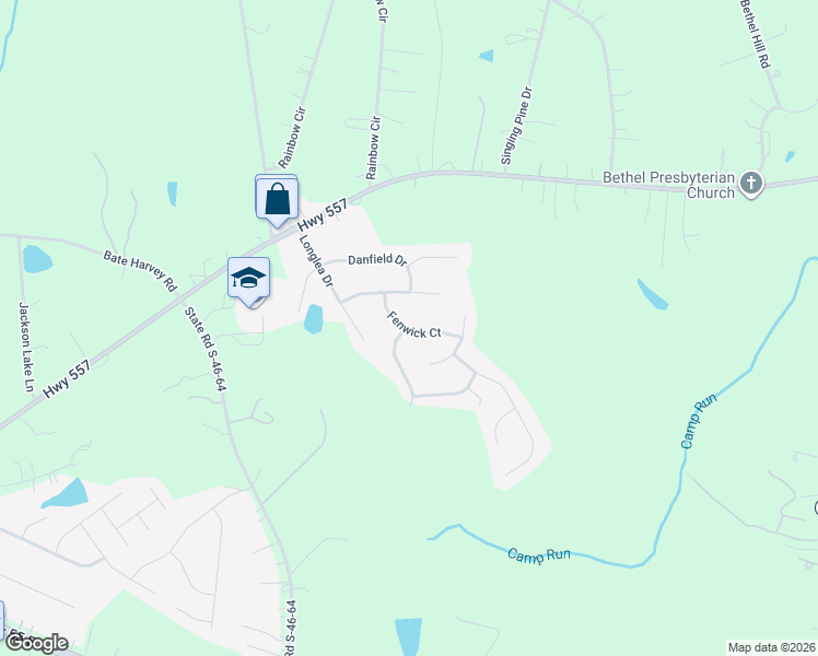 map of restaurants, bars, coffee shops, grocery stores, and more near 1121 Fenwick Court in Clover