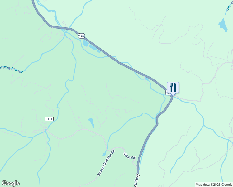 map of restaurants, bars, coffee shops, grocery stores, and more near 341 Powell Drive in Rosman