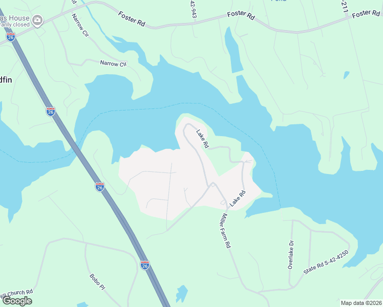 map of restaurants, bars, coffee shops, grocery stores, and more near 207 Lake Road in Inman