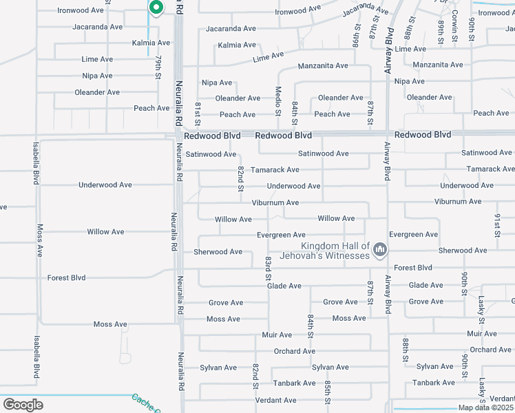 map of restaurants, bars, coffee shops, grocery stores, and more near 8248 Viburnum Avenue in California City