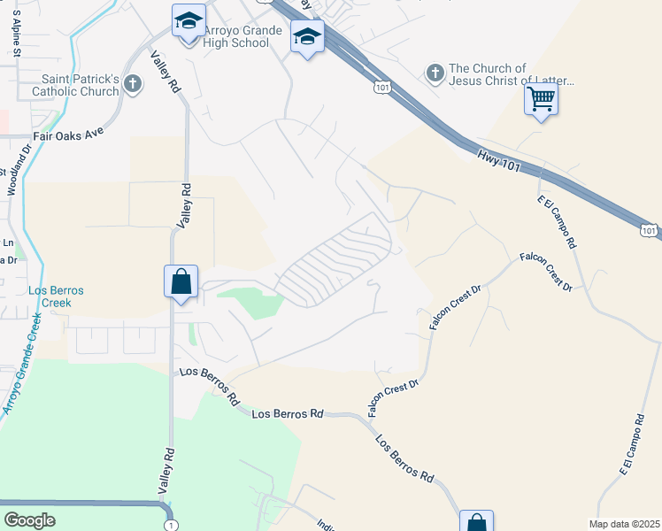 map of restaurants, bars, coffee shops, grocery stores, and more near 816 Eaton Drive in Arroyo Grande