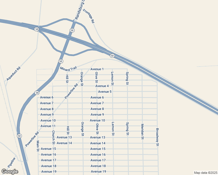 map of restaurants, bars, coffee shops, grocery stores, and more near Avenue 4 in Kern County