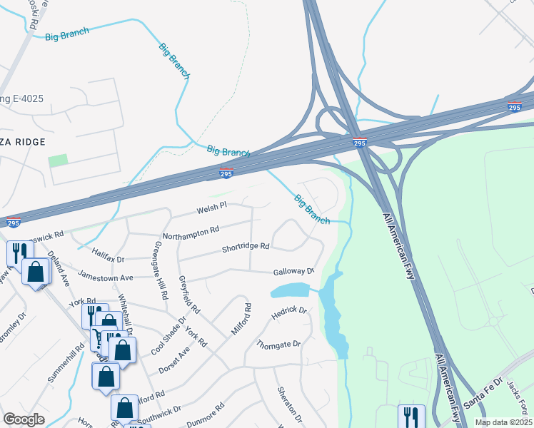 map of restaurants, bars, coffee shops, grocery stores, and more near 638 Welsh Place in Fayetteville