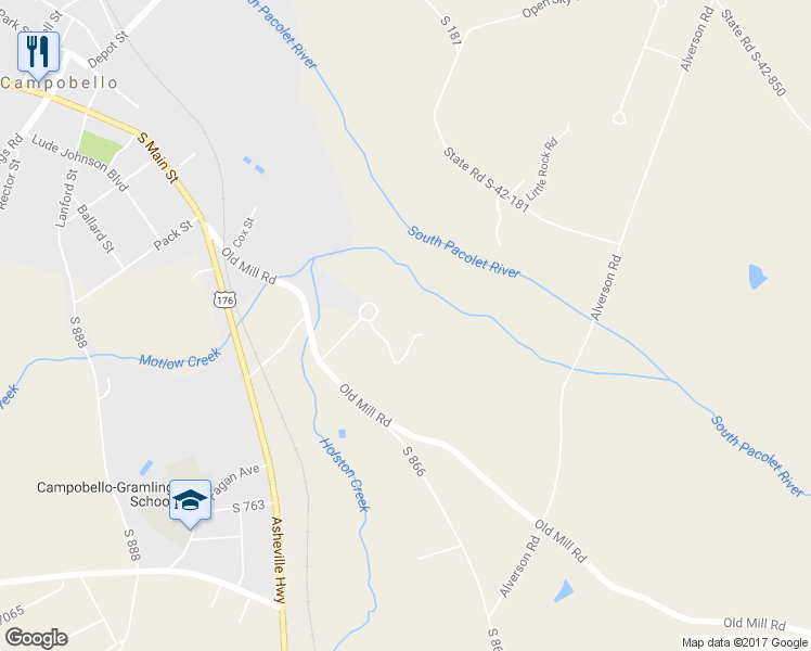 map of restaurants, bars, coffee shops, grocery stores, and more near 170 Buena Vista Drive in Campobello