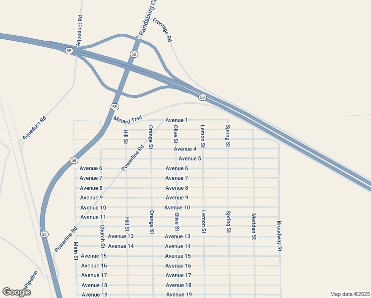 map of restaurants, bars, coffee shops, grocery stores, and more near Avenue 4 in Kern County