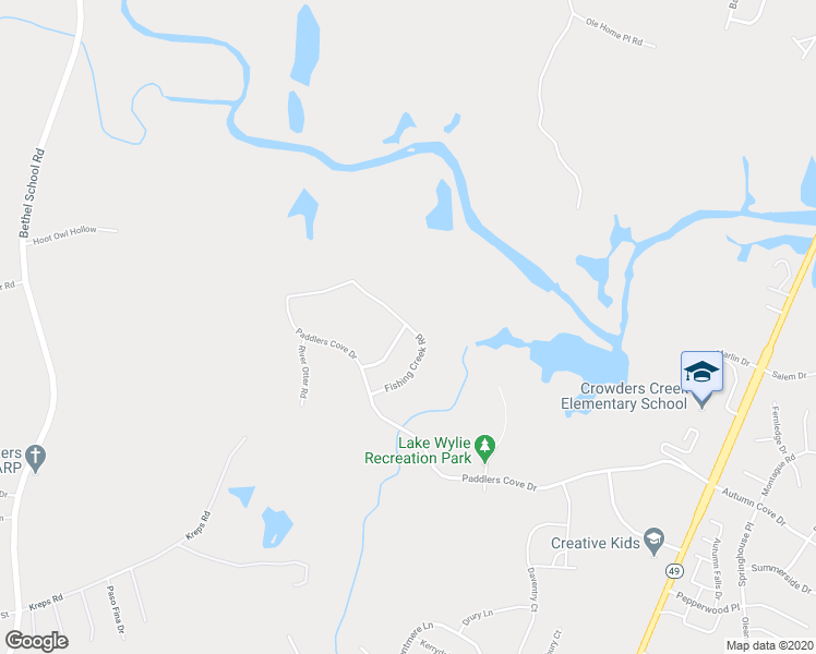 map of restaurants, bars, coffee shops, grocery stores, and more near 1327 Fishing Creek Road in Clover