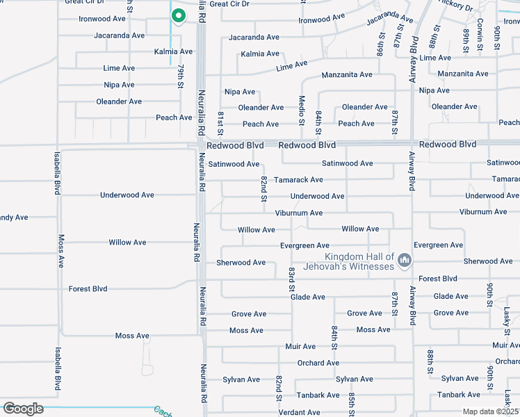 map of restaurants, bars, coffee shops, grocery stores, and more near 8160 Viburnum Avenue in California City