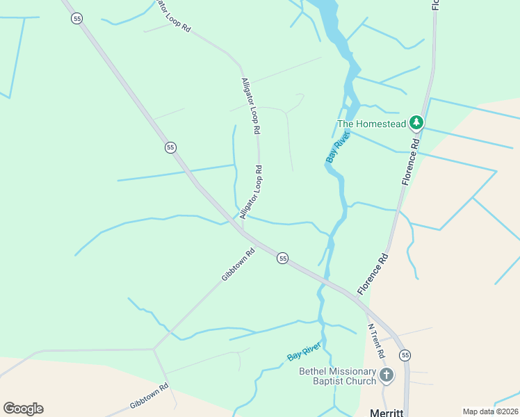 map of restaurants, bars, coffee shops, grocery stores, and more near 1763 Alligator Loop Road in Merritt