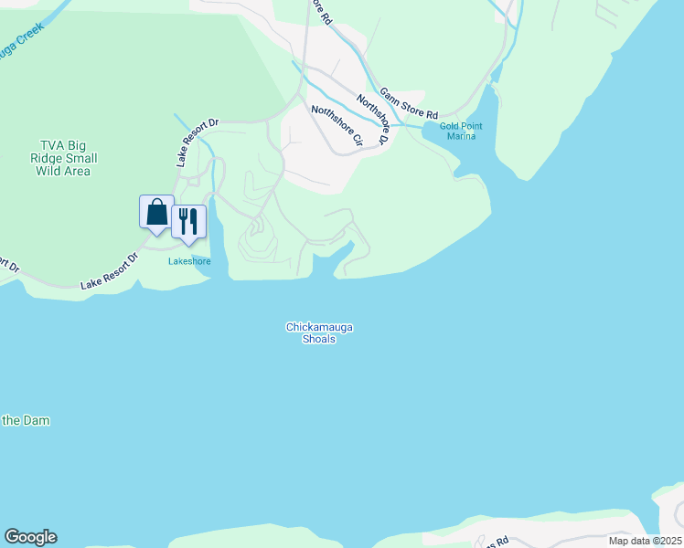 map of restaurants, bars, coffee shops, grocery stores, and more near 4340 Lakeshore Lane in Chattanooga
