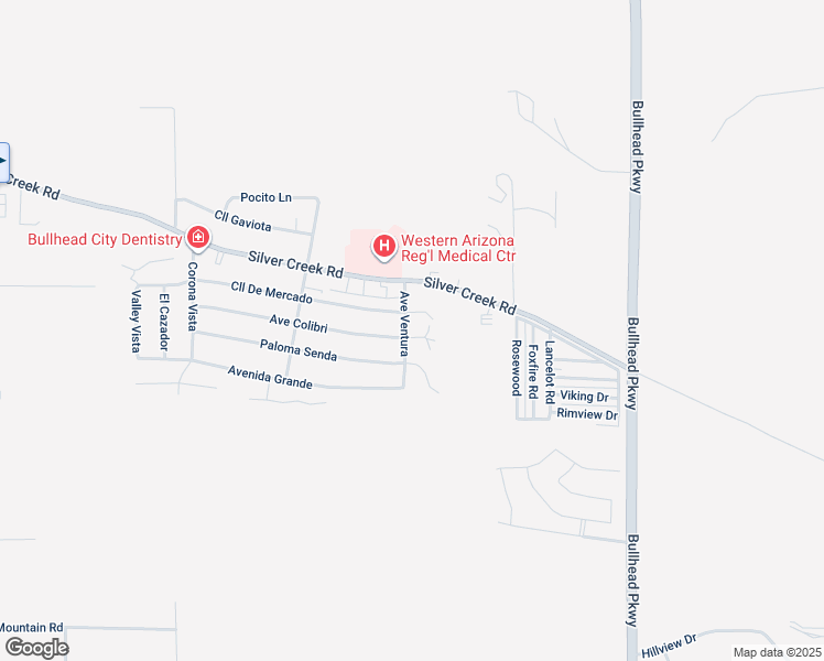 map of restaurants, bars, coffee shops, grocery stores, and more near 2801 Paloma Senda in Bullhead City
