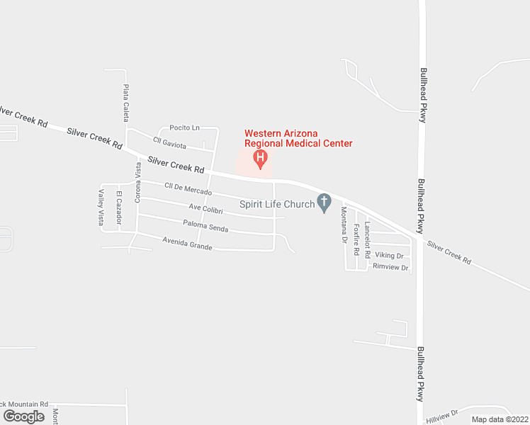 map of restaurants, bars, coffee shops, grocery stores, and more near 2795 Avenue Colibri in Bullhead City