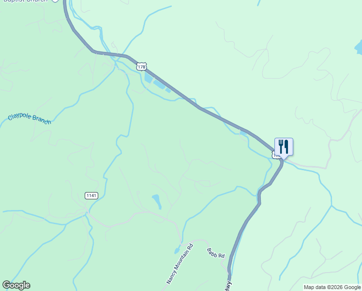 map of restaurants, bars, coffee shops, grocery stores, and more near 341 Powell Drive in Rosman