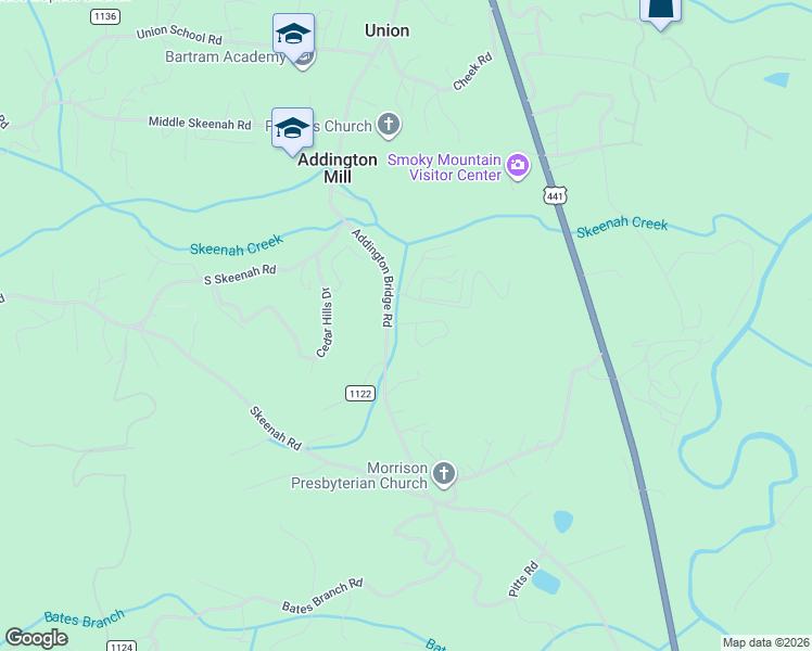 map of restaurants, bars, coffee shops, grocery stores, and more near 40 Addington Villas Drive in Franklin