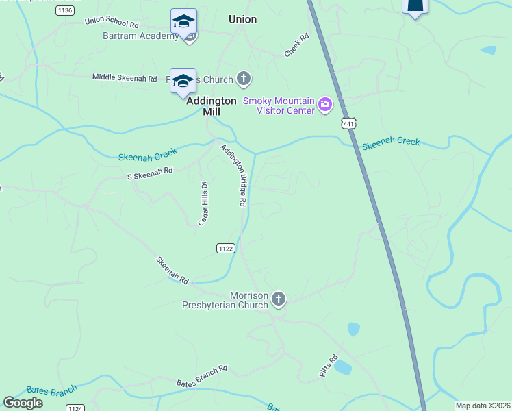 map of restaurants, bars, coffee shops, grocery stores, and more near 40 Addington Villas Drive in Franklin