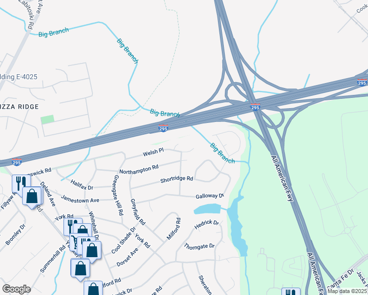 map of restaurants, bars, coffee shops, grocery stores, and more near 637 Welsh Place in Fayetteville