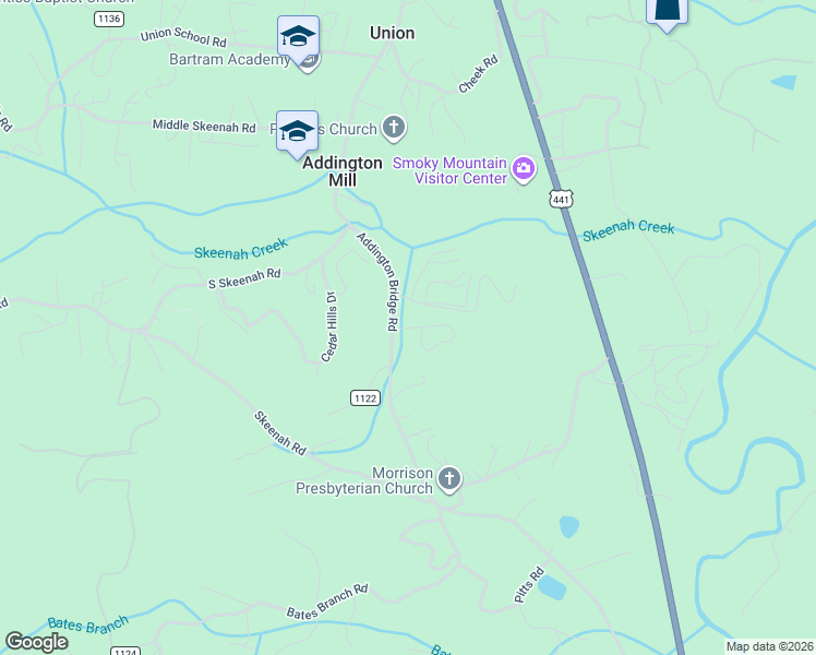 map of restaurants, bars, coffee shops, grocery stores, and more near 40 Addington Villas Drive in Franklin