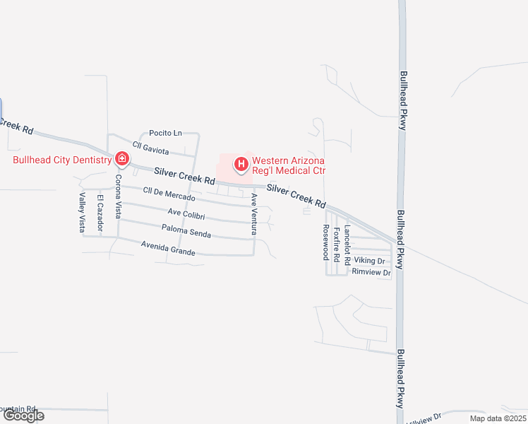 map of restaurants, bars, coffee shops, grocery stores, and more near 2805 Mercado Ct in Bullhead City