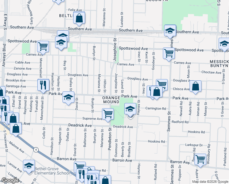 map of restaurants, bars, coffee shops, grocery stores, and more near 839 Laurel Street in Memphis