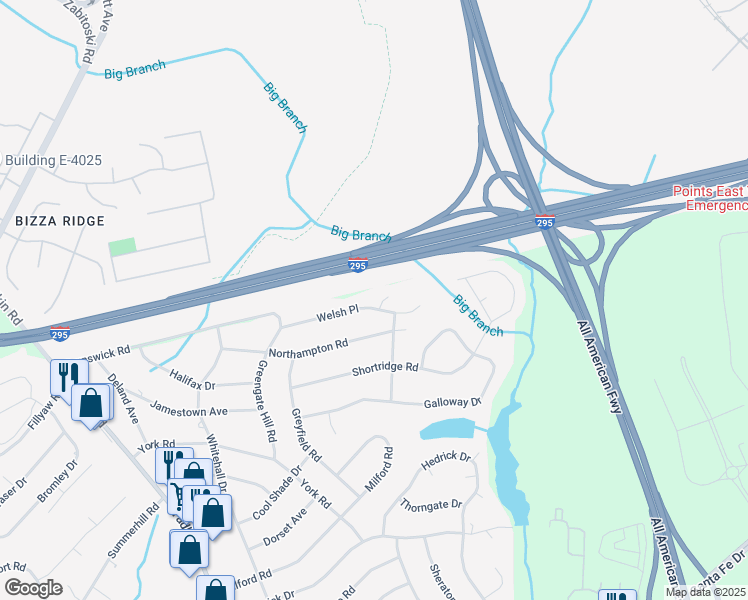 map of restaurants, bars, coffee shops, grocery stores, and more near 625 Welsh Place in Fayetteville